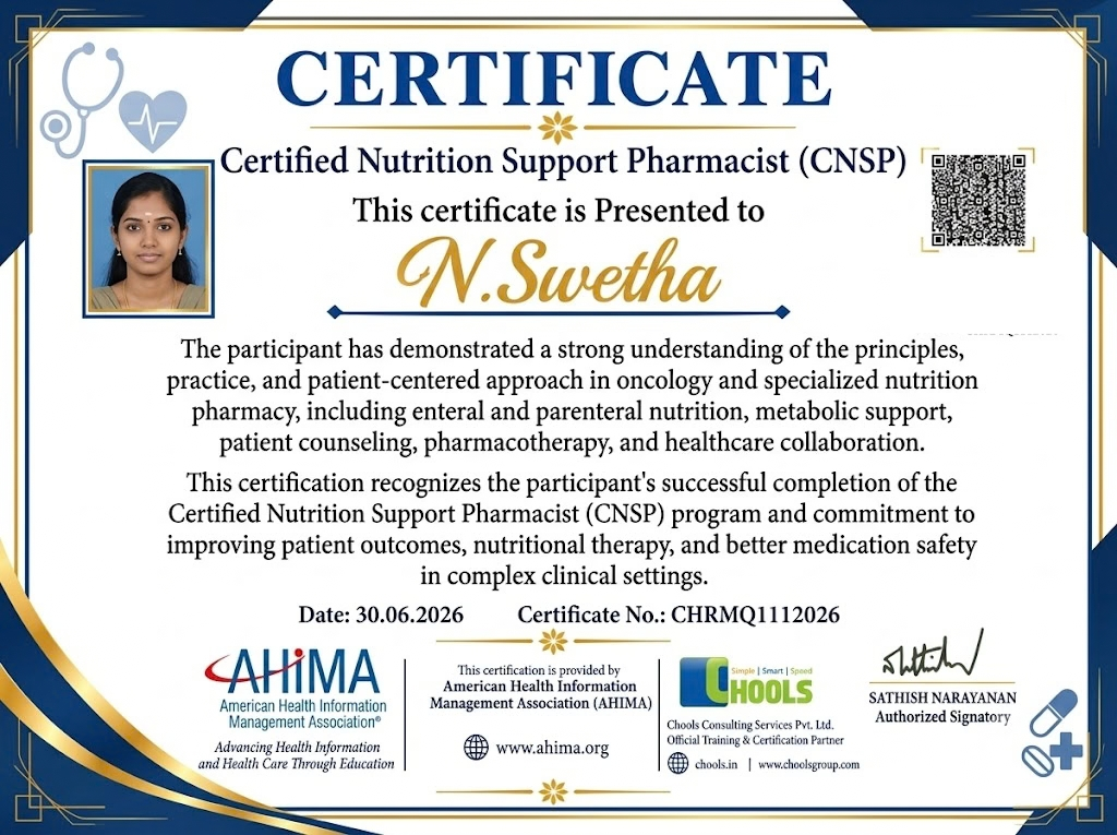 Healthcare and Pharma Program Certificate